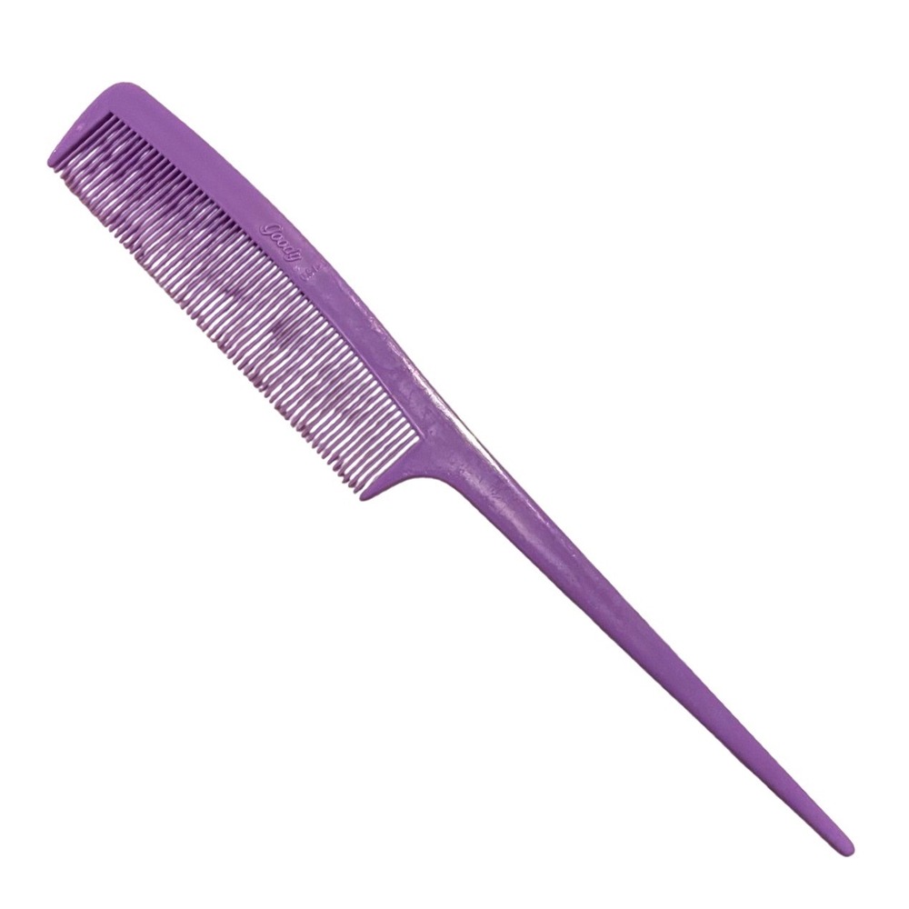 Vtg‎ GOODY Unbreakable Plastic 8" purple Rat tail Comb Retro USA 80s 90s